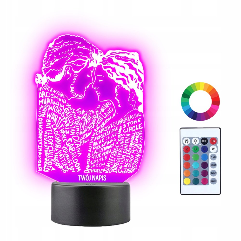 Lampka Nocna 3D Led Outlander Para Prezent