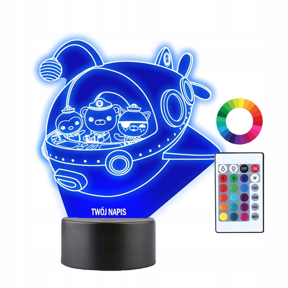 Lampka Nocna 3D LED Statek Oktonauci Prezent