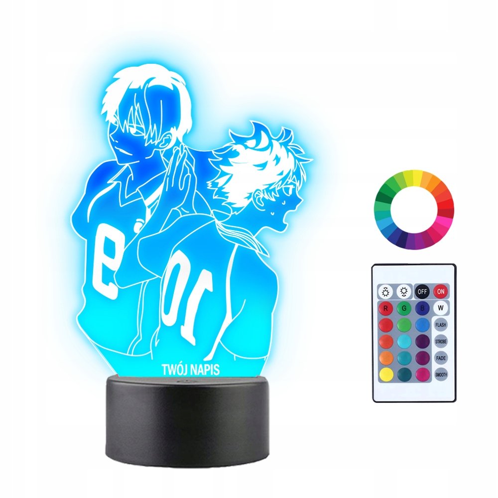 Lampka Nocna 3D Led Haikyuu Shoyo Tobio Kageyama