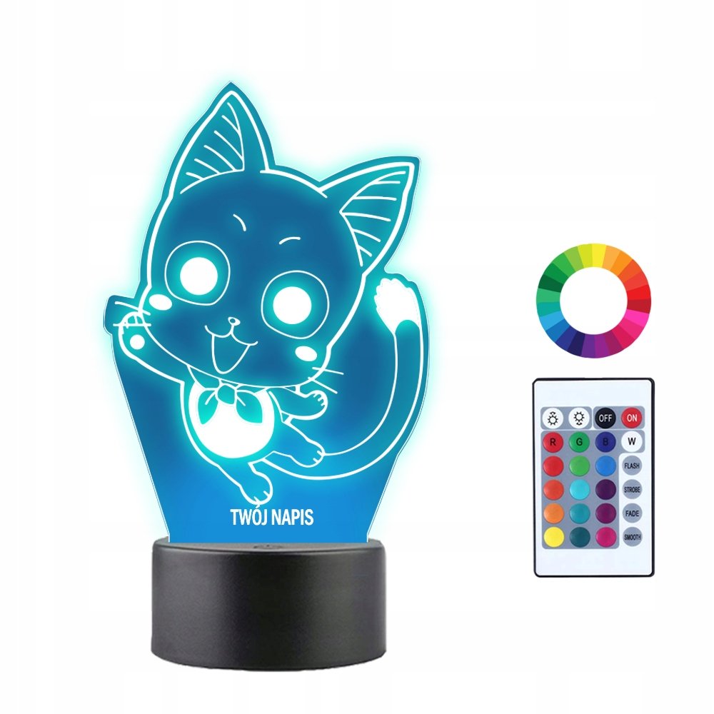 Lampka Nocna 3D LED Happy Fairy Tail Prezent