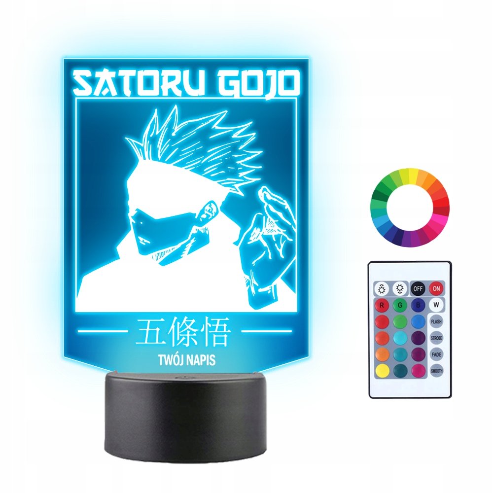 Lampka Nocna 3D Led Satoru Gojo Jujutsu Kaisen