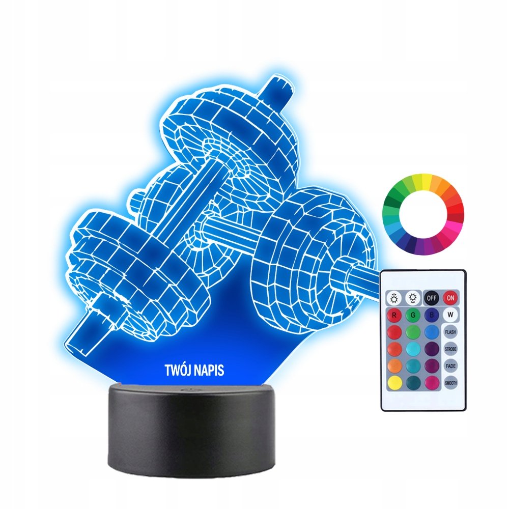 Lampka Nocna 3D LED Hantle Ciężary Prezent