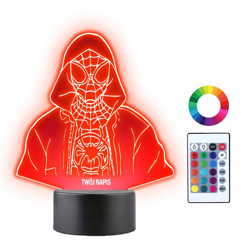 Lampka Nocna 3D Led Spider-Man Uniwersum Prezent