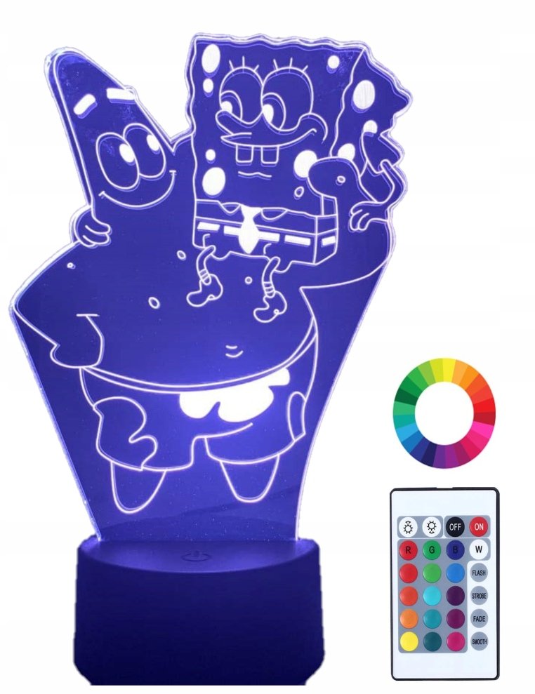 Lampka Nocna 3D Led Spongebob I Patryk