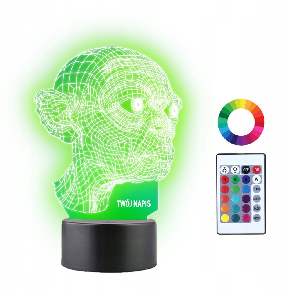 Lampka Nocna 3D LED Golum Władca Pierścieni