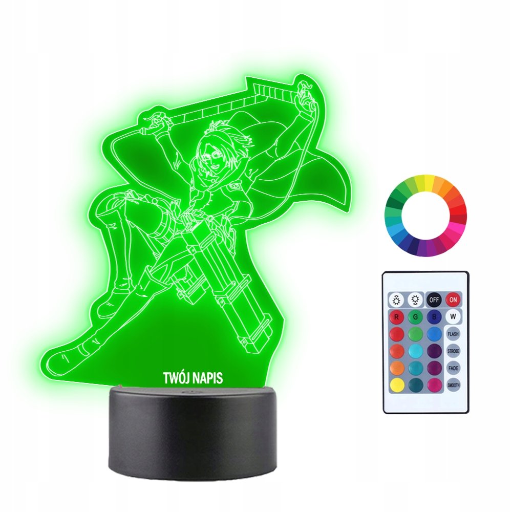 Lampka Nocna 3D LED Hange Zoe Atak Tytanów