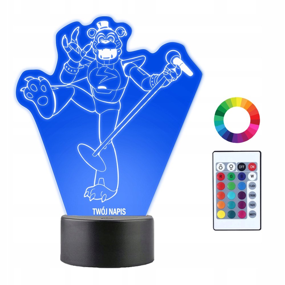 Lampka Nocna 3D LED Glamrock Freddy Prezent