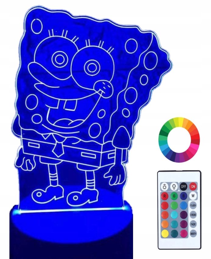 Lampka Nocna 3D Led SPONGEBOB Prezent