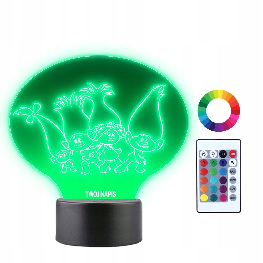 Lampka Nocna 3D Led Trolle Prezent