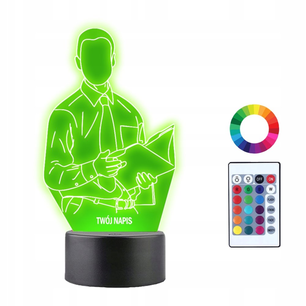 Lampka Nocna 3D LED Zawód Nauczyciel Prezent