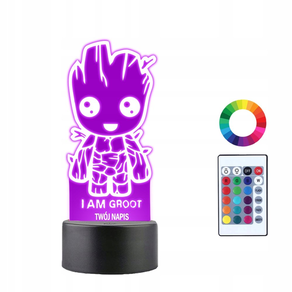 Lampka Nocna 3D Led GROOT Marvel