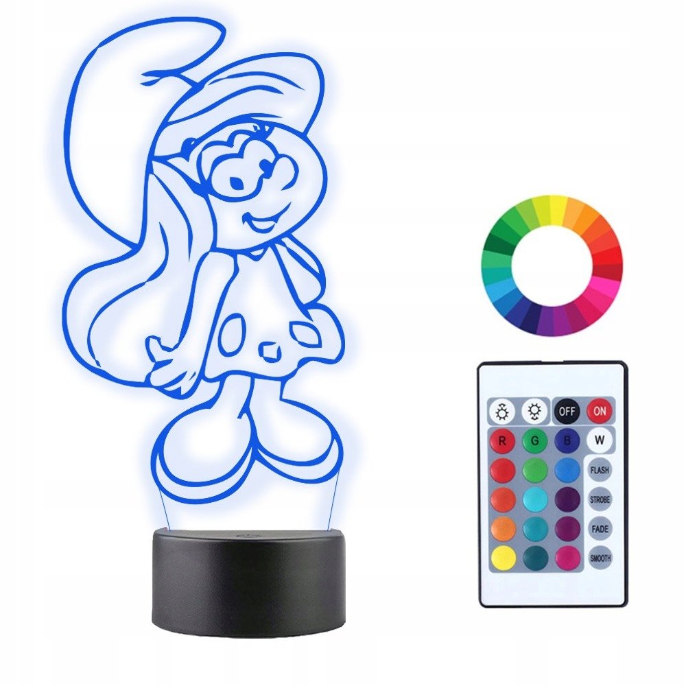 Lampka Nocna 3D Led SMERFY SMERFETKA
