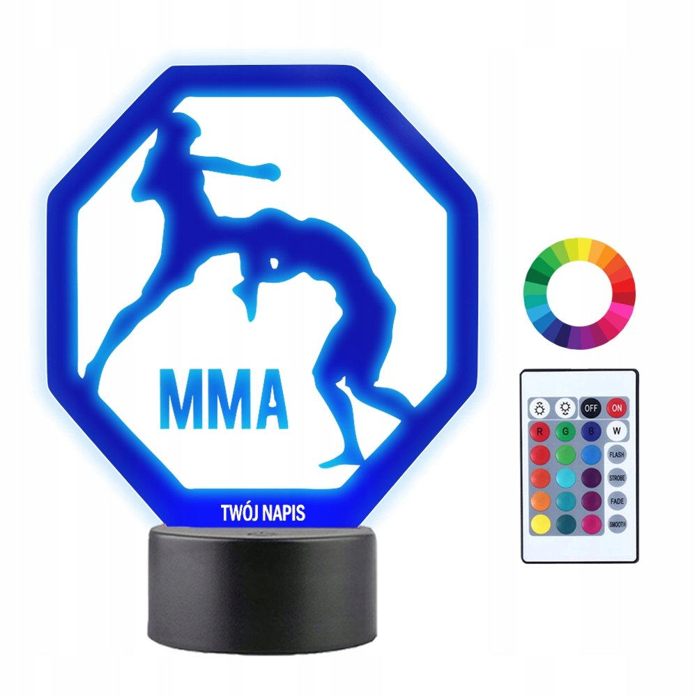 Lampka Nocna 3D LED Sztuki Walki MMA Prezent