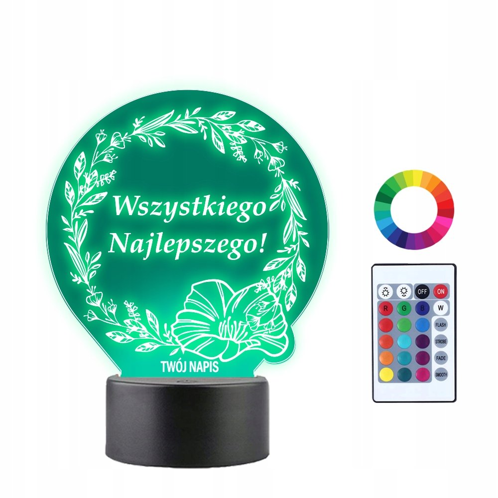 Lampka Nocna 3D LED Urodziny Prezent