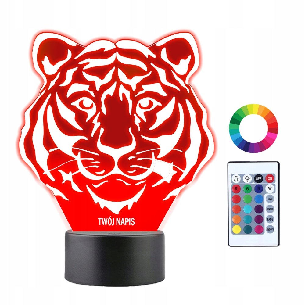Lampka Nocna 3D LED Tygrys Syberyjski Prezent