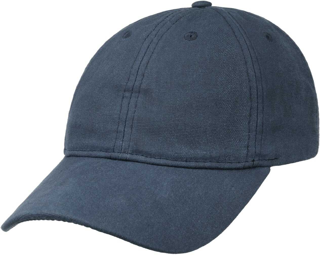 Waxed Bauwolle Cap by Lipodo, niebieski, One Size