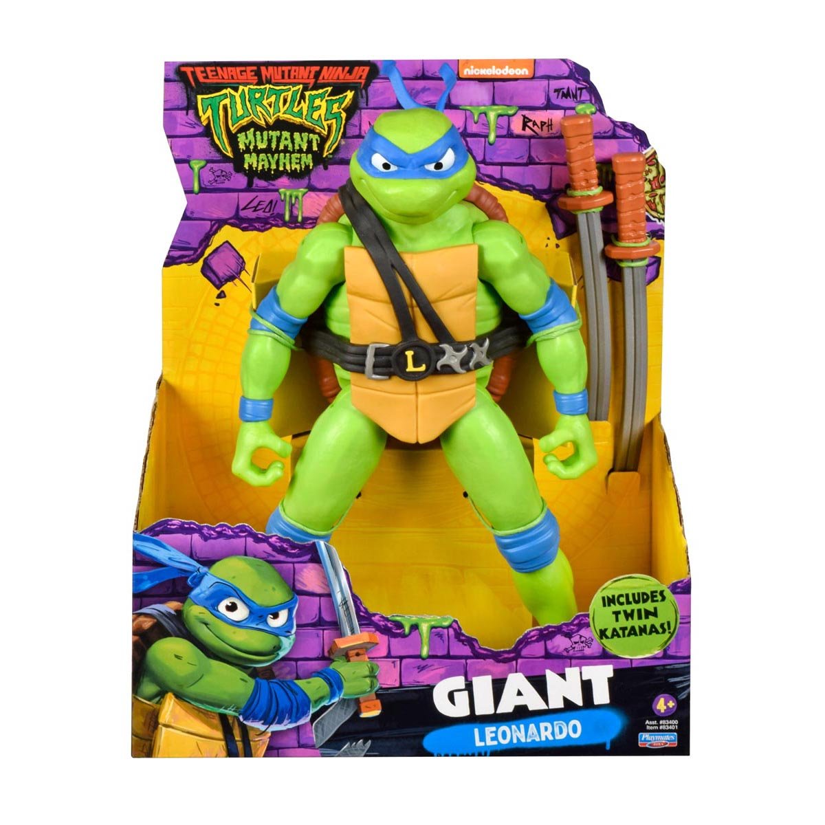 WOJOWNICZE ŻÓŁWIE NINJA Gigant Leonardo, figurka, 30 cm