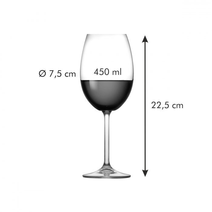 ZASTAWA STOŁOWA CHARLIE KOLOR TRANSPARENTNY TESCOMA - REDWINEGLASS/CHARLIE/450ML