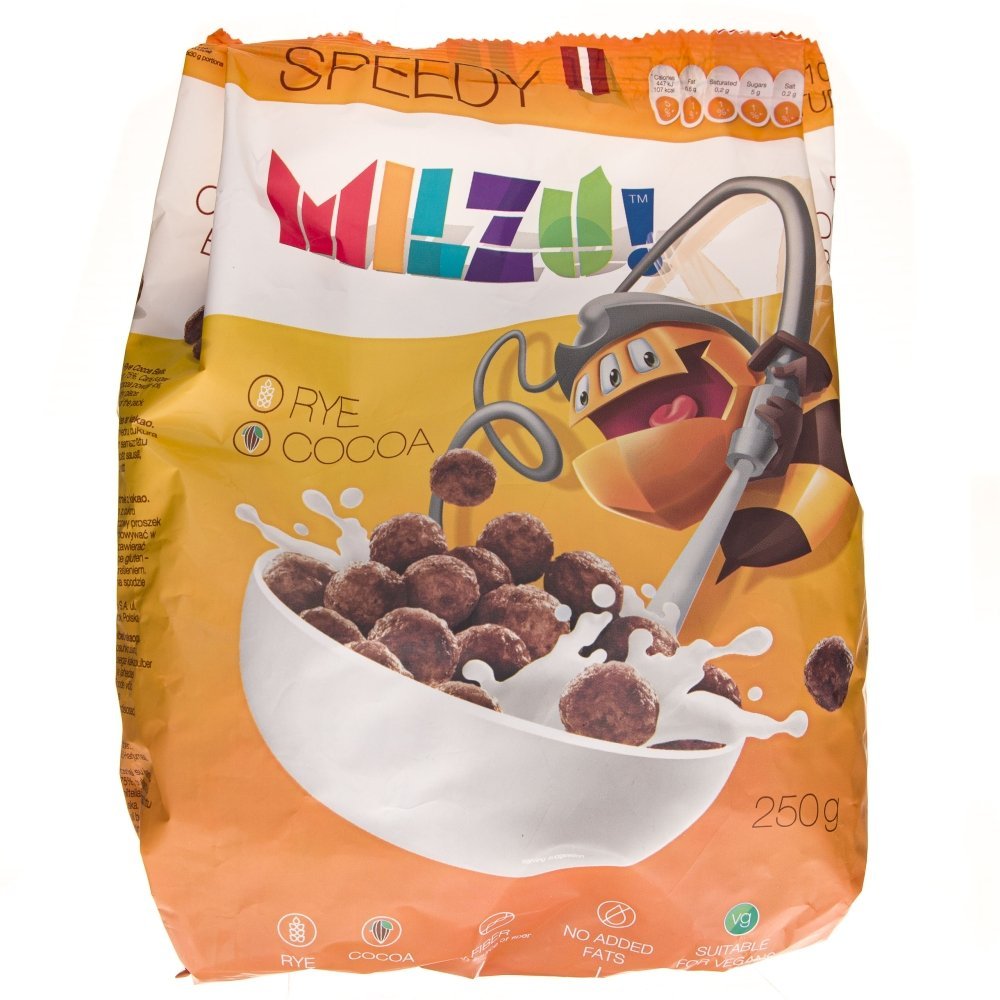 Milzu Płatki żytnie kulki kakaowe Zwinność 250 g Milzu M00-05D0-916F2