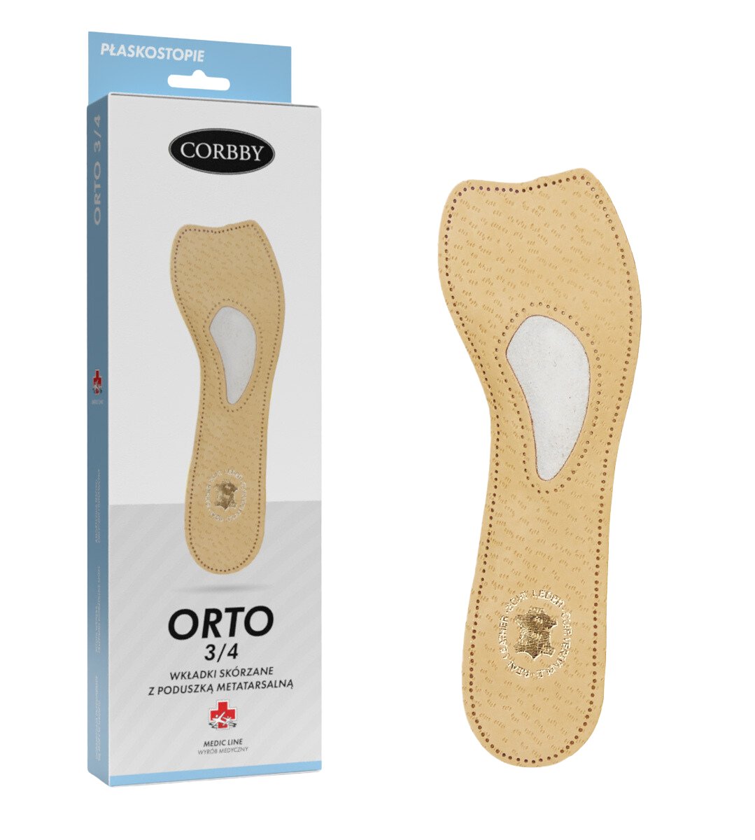 Dwuwarstwowe wkładki ortopedyczne orto 3/4 corbby 37-38