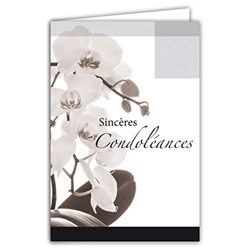 Afie 64-1047 Szczere Kartki Kondolencja Kwiaty Białe Orchidee Szary Czarny Zmarły