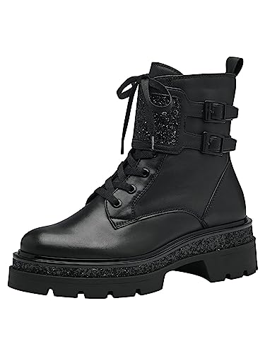 Tamaris Damskie botki 1-1-25220-41, Black Glam, 36 EU