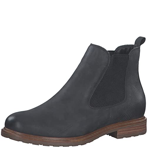 Tamaris Damskie botki Chelsea, damskie botki, Czarny Black Struct, 39 EU