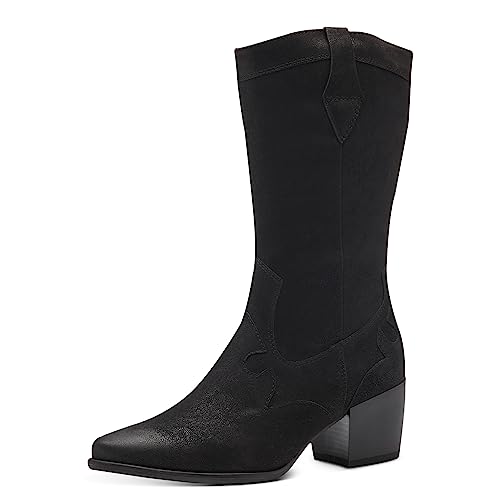 Marco Tozzi Damskie 2-25083-41 botki na obcasie, czarne, 40 EU, czarny, 40 EU