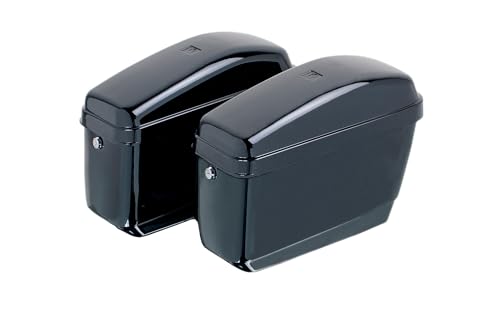 Customacces Zestaw sztywnych toreb podsiodłowych model Small ARS003N z uniwersalnymi wspornikami KF0002N, czarny, rozmiar