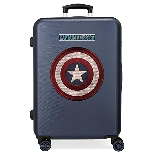 Marvel Avengers Captain America Blue średnia walizka 48 x 68 x 26 cm sztywny zamek szyfrowy ABS, 70 l, 3,7 kg, 4 podwójne kółka
