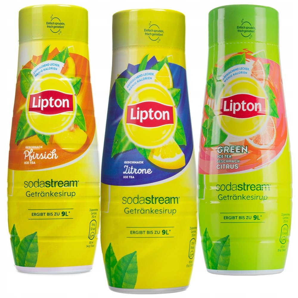 3x Syrop Lipton Ice Tea: Green Cytrusy, Brzoskwinia, Cytryna