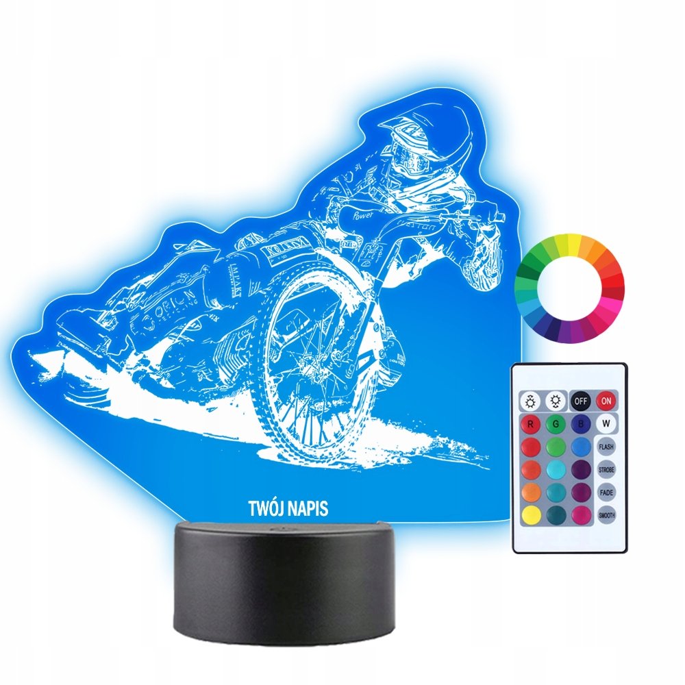 Lampka Nocna 3D LED Żużel Motor Prezent