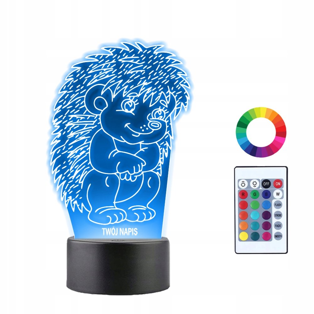 Lampka Nocna 3D Led Zwierzę Jeż Jeżyk Prezent