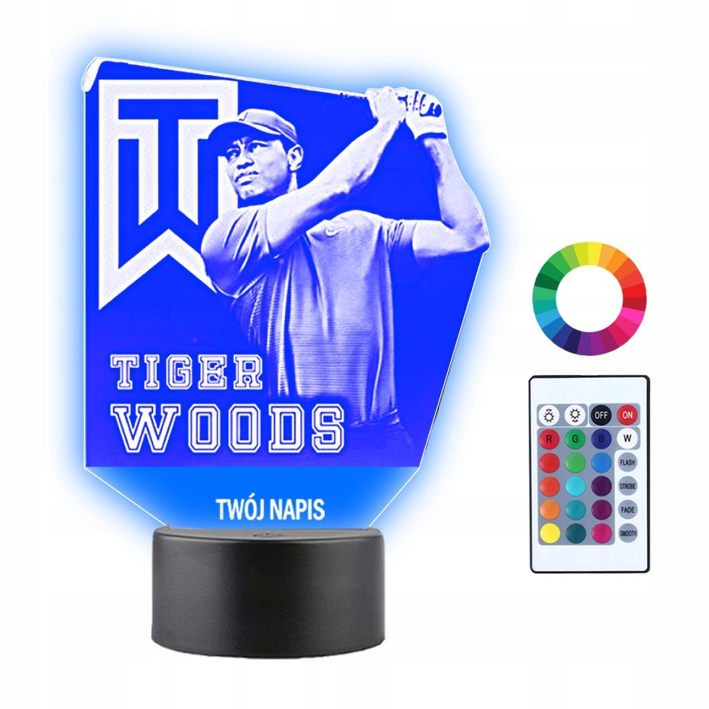 Lampka Nocna 3D LED Tiger Woods Golfista