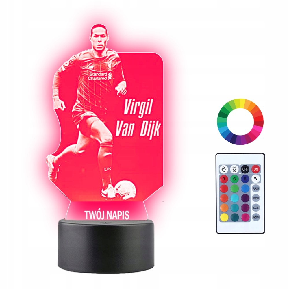 Lampka Nocna 3D LED Virgil Van Dijk Prezent