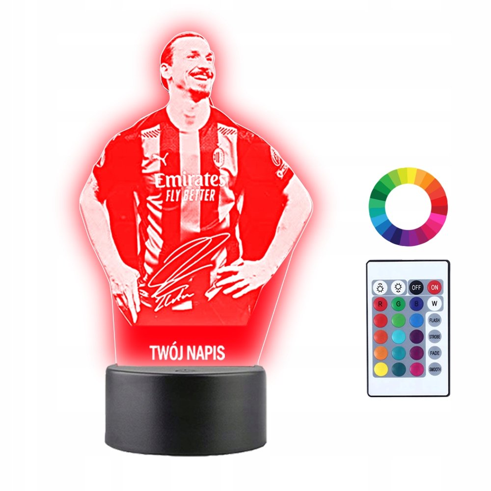 Lampka Nocna 3D Led Zlatan Ibrahimovic