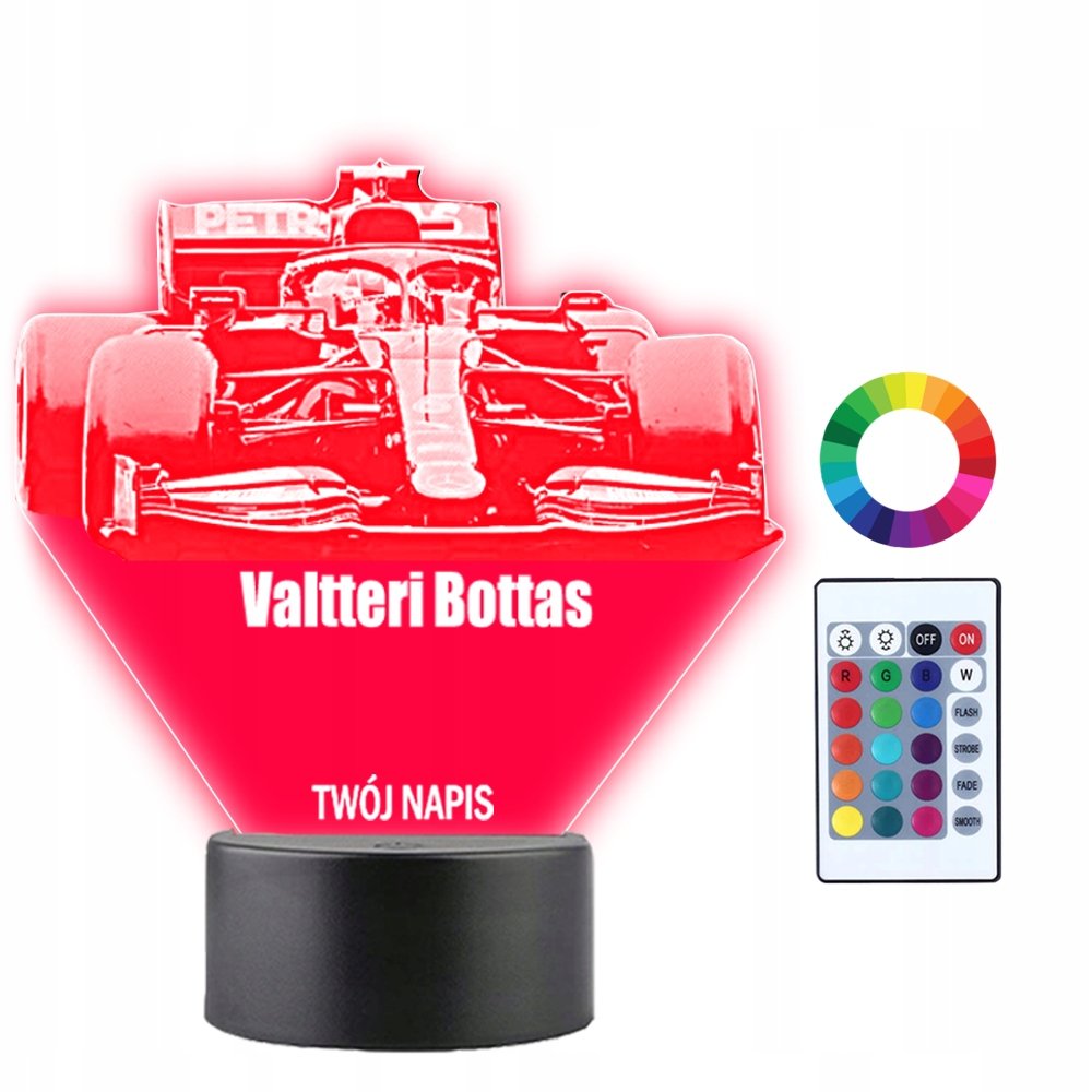 Lampka Nocna 3D Led Valtteri Bottas Formuła1