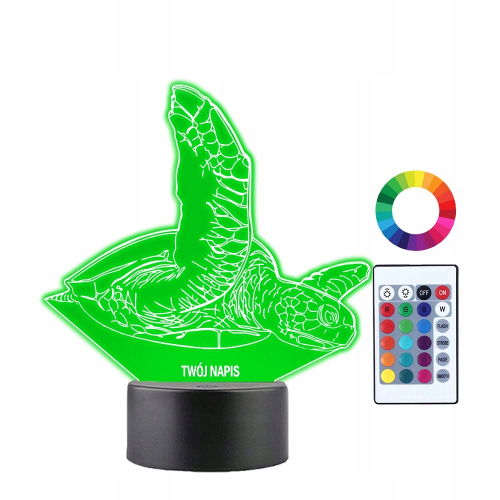 Lampka Nocna 3D Led Żółw Morski Prezent