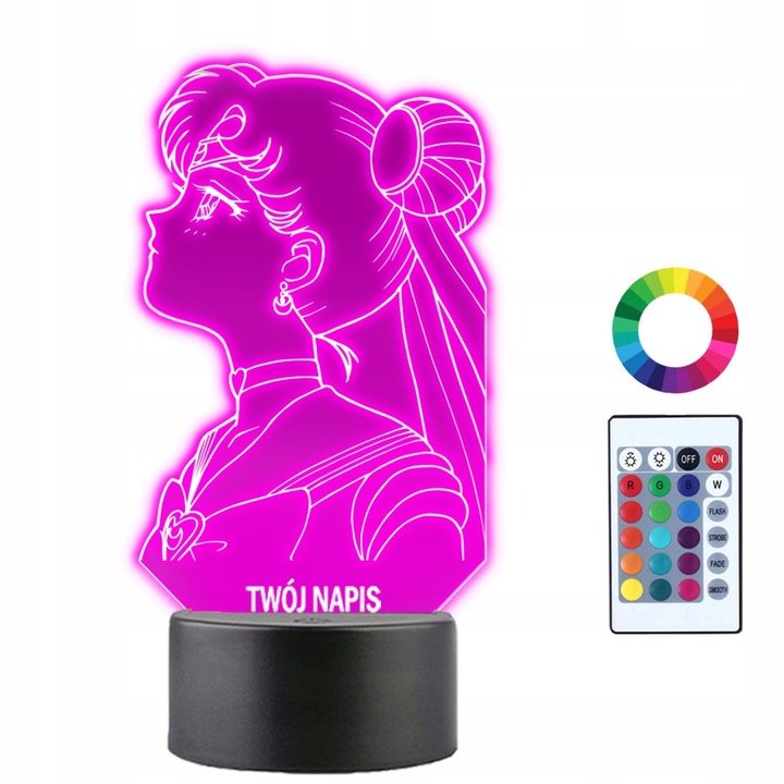 Lampka Nocna 3D LED Sailor Moon Anime Prezent