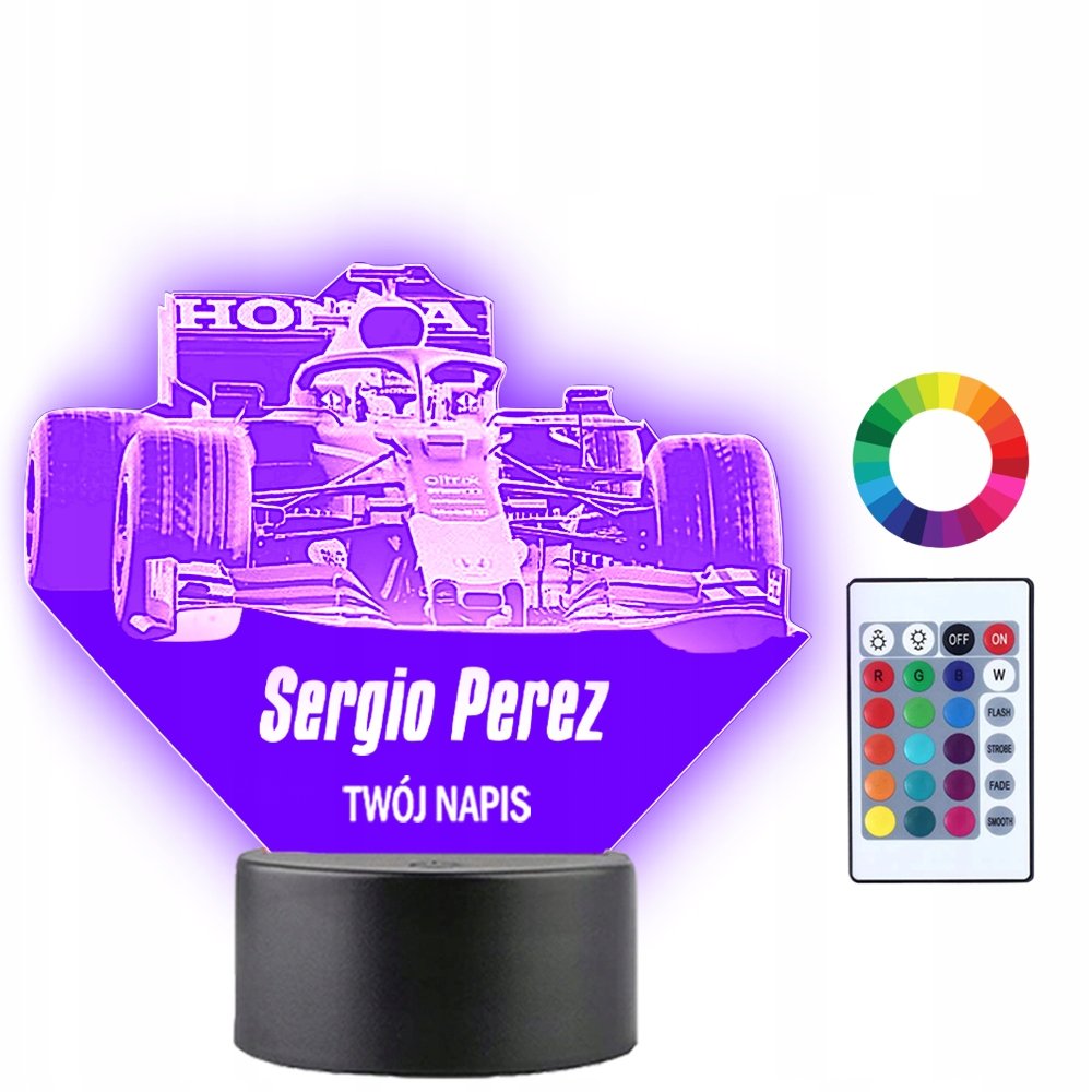Lampka Nocna 3D Led Sergio Perez Auto Prezent