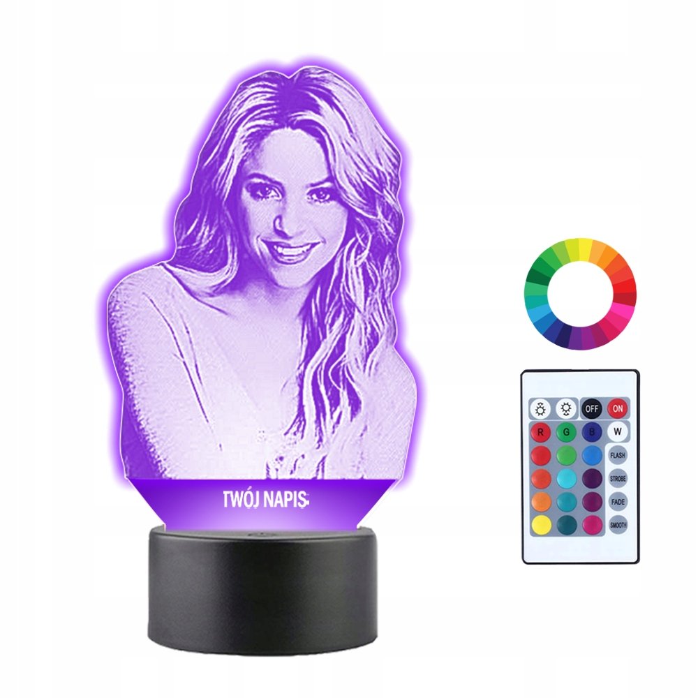 Lampka Nocna 3D Led Shakira Piosenkarka Prezent
