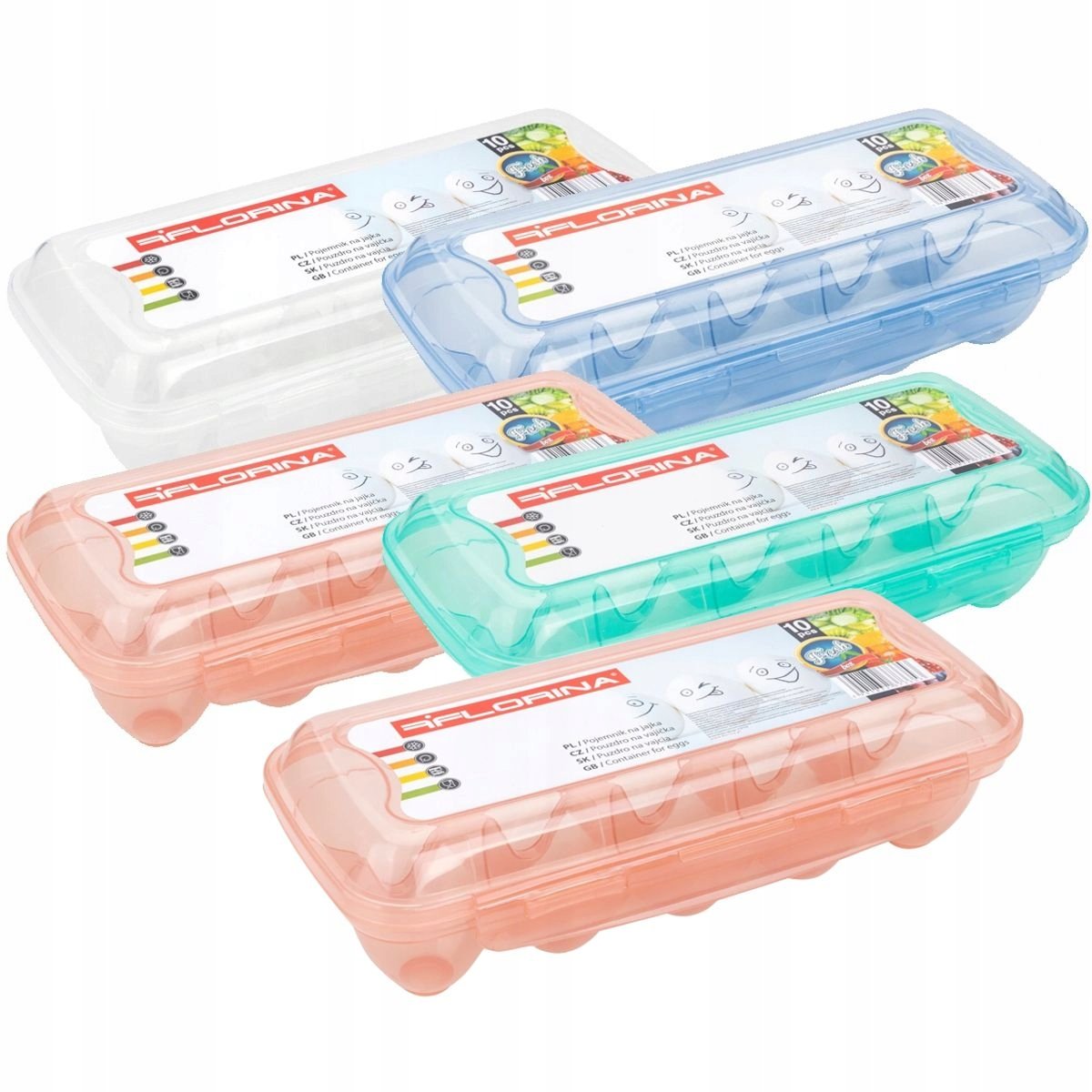 POJEMNIK NA JAJKA DO JAJEK 10SZT FRESH BOX MIX 5 KPL