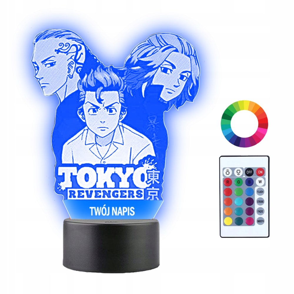 Lampka Nocna 3D Led Tokyo Revengers Anime Prezent