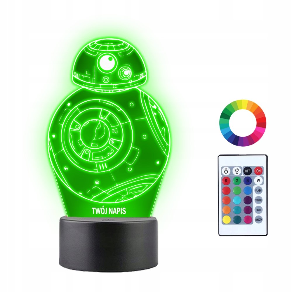 Lampka Nocna 3D Led Star Wars Bb-8 Anime Prezent