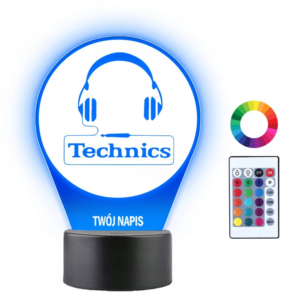 Lampka Nocna 3D LED Słuchawki Technics Prezent