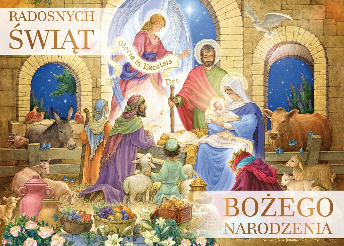 Kartka świąteczna religijna z życzeniami PP2103