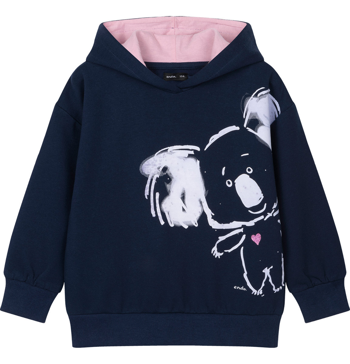 Bluza dziecięca z kapturem dziewczęca dresowa Kangurka  z Koalą 116 Endo