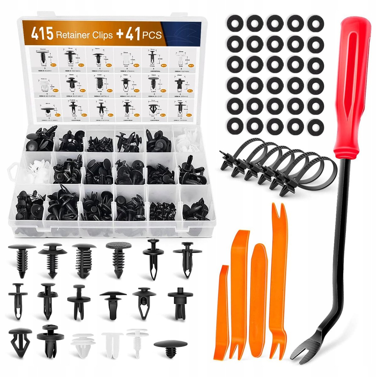 Spinki Kołki Klipsy Ściągacz DO TAPICERKI samochodowe ZESTAW XL 456EL CPPS-456