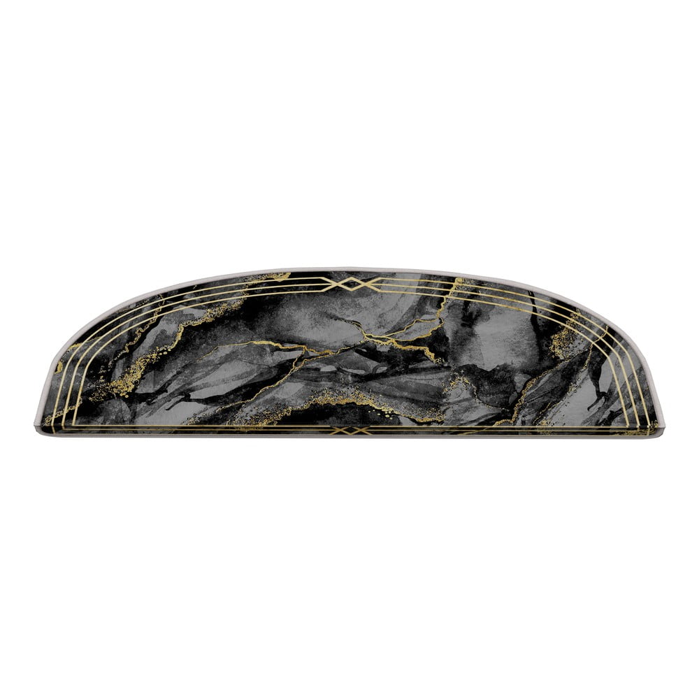 Ciemnoszare dywaniki na schody zestaw 16 szt. 20x65 cm Marble Dream – Vitaus