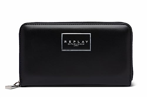 Replay Damski portfel Fw5325 z akcesoriami podróżnymi, 098 BLACK, L 19 X H 10,2 X D 2 CM